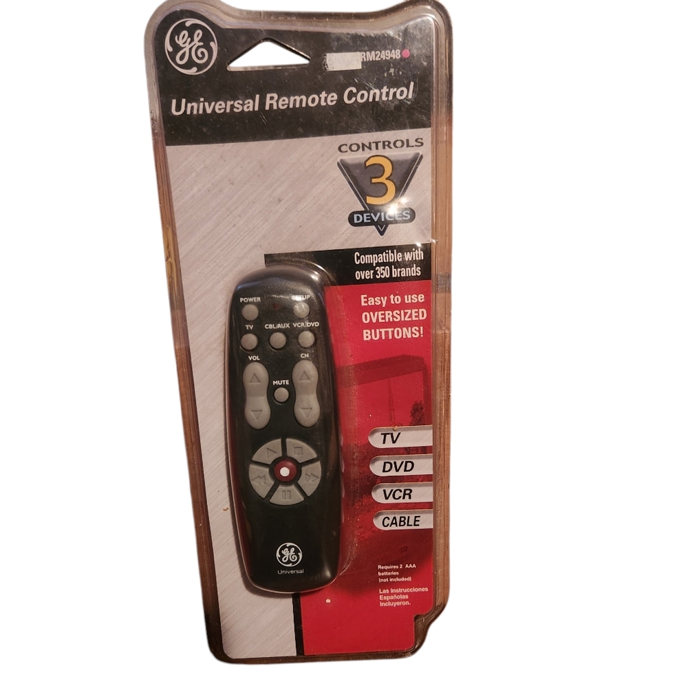 GE Universal Remote Control RM24948 TV DVD VCR Cable‎ Compatible with 350 Brands